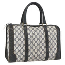 GUCCI GG Supreme Hand Bag PVC Navy Gold Auth ka1142-1