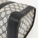 GUCCI GG Supreme Hand Bag PVC Navy Gold Auth ka1142-12