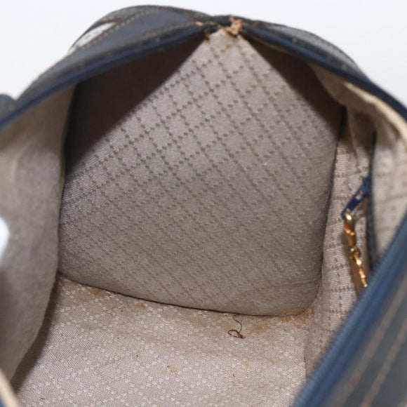 GUCCI GG Supreme Hand Bag PVC Navy Gold Auth ka1142