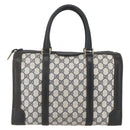 GUCCI GG Supreme Hand Bag PVC Navy Gold Auth ka1142-2