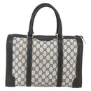 GUCCI GG Supreme Hand Bag PVC Navy Gold Auth ka1142-3