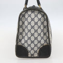 GUCCI GG Supreme Hand Bag PVC Navy Gold Auth ka1142-5