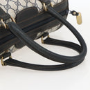 GUCCI GG Supreme Hand Bag PVC Navy Gold Auth ka1142-7