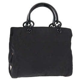 PRADA Hand Bag Nylon Black Silver Auth ka1143