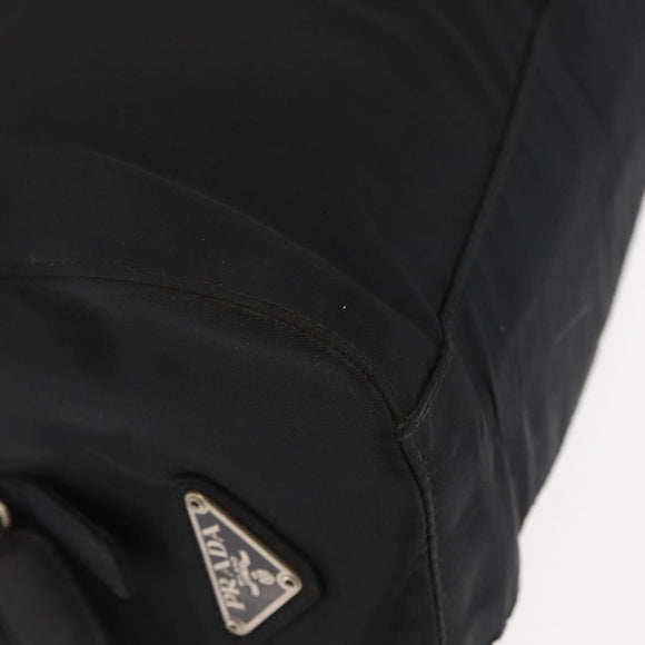 PRADA Hand Bag Nylon Black Silver Auth ka1143