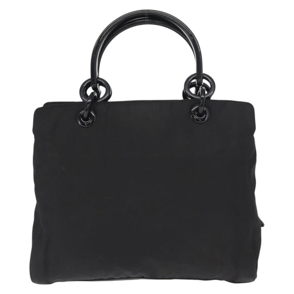 PRADA Hand Bag Nylon Black Silver Auth ka1143