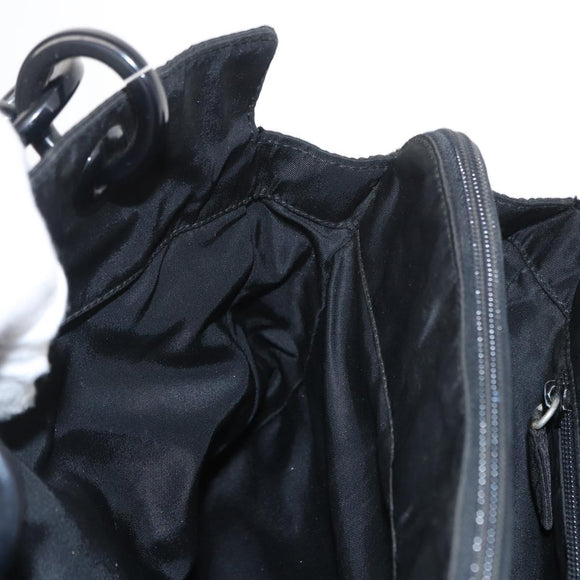 PRADA Hand Bag Nylon Black Silver Auth ka1143