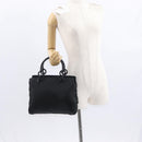 PRADA Hand Bag Nylon Black Silver Auth ka1143-26