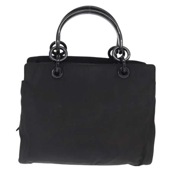 PRADA Hand Bag Nylon Black Silver Auth ka1143
