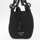 PRADA Hand Bag Nylon Black Silver Auth ka1143-4