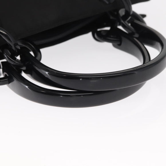 PRADA Hand Bag Nylon Black Silver Auth ka1143