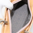 Christian Dior Lady Dior Canage Hand Bag Patent 2way Beige Silver Auth ka1144-20