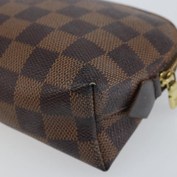 LOUIS VUITTON Damier Ebene Pochette Cosmetic PM Pouch N47516 LV Auth ka1146