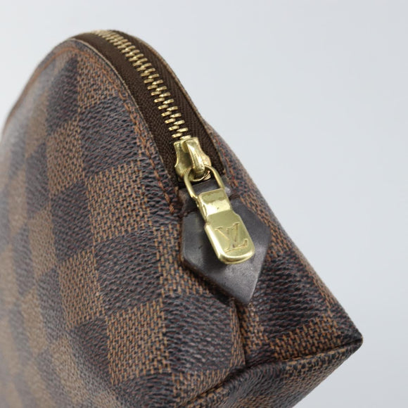 LOUIS VUITTON Damier Ebene Pochette Cosmetic PM Pouch N47516 LV Auth ka1146