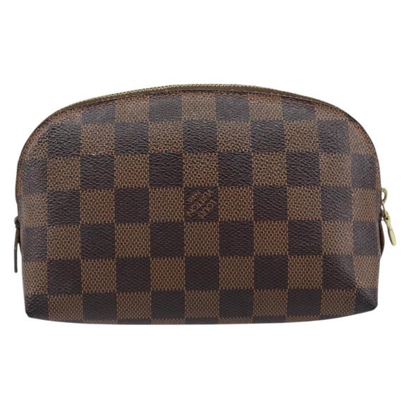 LOUIS VUITTON Damier Ebene Pochette Cosmetic PM Pouch N47516 LV Auth ka1146