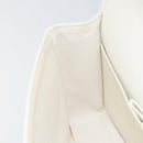 CHANEL V Stitch Double Flap Chain Shoulder Bag Leather White Gold CC Auth ka1147-22