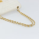 CHANEL V Stitch Double Flap Chain Shoulder Bag Leather White Gold CC Auth ka1147-7