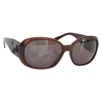CHANEL Camelia Sunglasses plastic Brown CC Auth ka1148