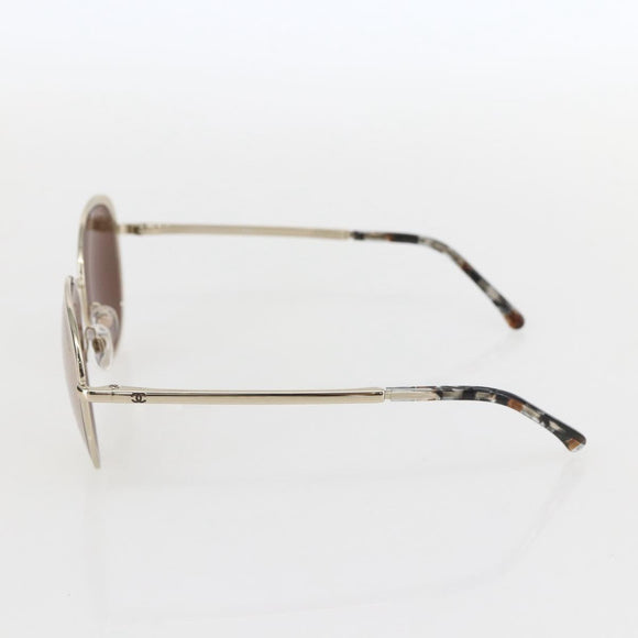 CHANEL Sunglasses metal Gold Tone CC Auth ka1149