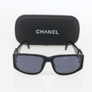 CHANEL Sunglasses plastic Black CC Auth ka1150-11