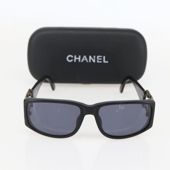 CHANEL Sunglasses plastic Black CC Auth ka1150