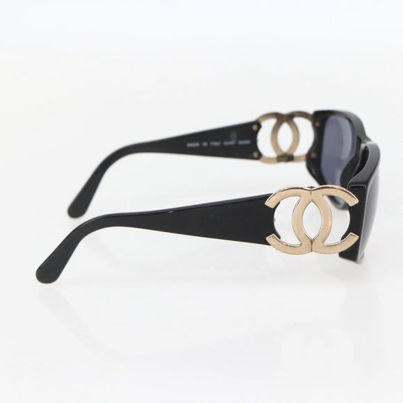 CHANEL Sunglasses plastic Black CC Auth ka1150