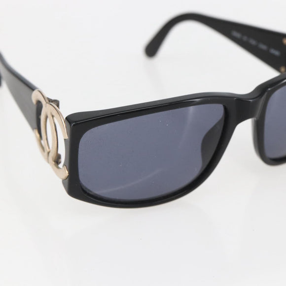 CHANEL Sunglasses plastic Black CC Auth ka1150