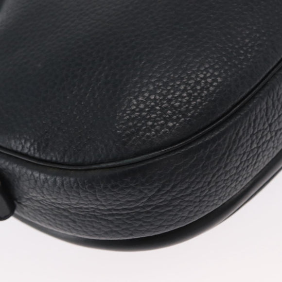 Christian Dior Shoulder Bag Leather Navy Gold Auth ka1151