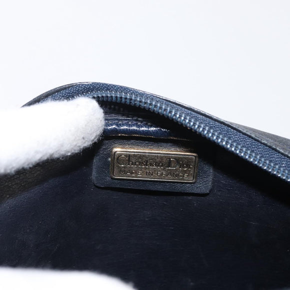 Christian Dior Umhängetasche Leder Navy Gold Auth ka1151