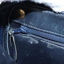 Christian Dior Umhängetasche Leder Navy Gold Auth ka1151-21