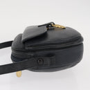 Christian Dior Umhängetasche Leder Navy Gold Auth ka1151-4