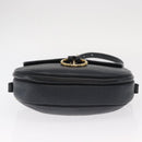 Christian Dior Umhängetasche Leder Navy Gold Auth ka1151-5