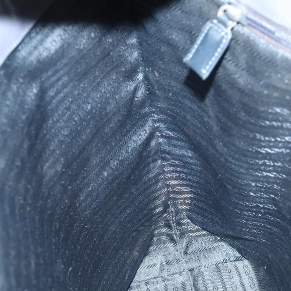 PRADA Tote Bag Patent leather Gray Silver Auth ka1152