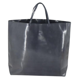 PRADA Tote Bag Patent leather Gray Silver Auth ka1152 - 0