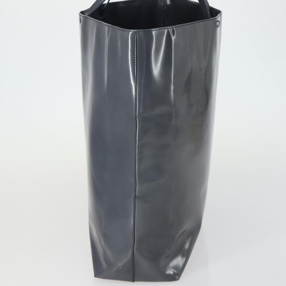 PRADA Tote Bag Patent leather Gray Silver Auth ka1152