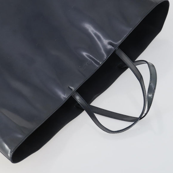 PRADA Tote Bag Patent leather Gray Silver Auth ka1152