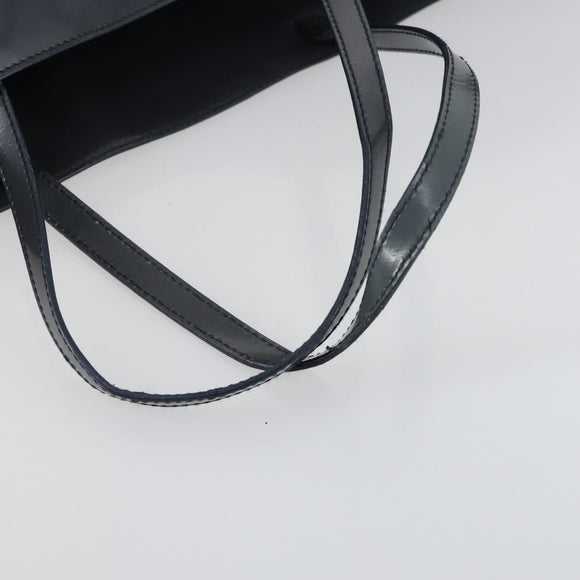 PRADA Tote Bag Patent leather Gray Silver Auth ka1152