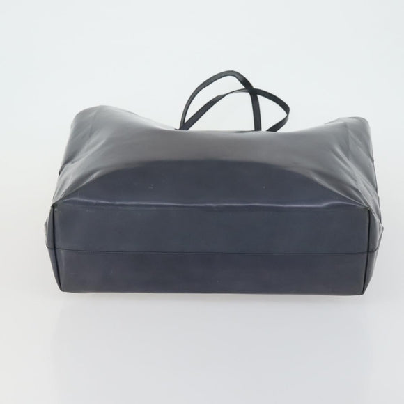 PRADA Tote Bag Patent leather Gray Silver Auth ka1152