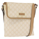 GUCCI GG Supreme Shoulder Bag PVC White Gold 223666 Auth ka1153-1