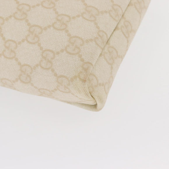 GUCCI GG Supreme Shoulder Bag PVC White Gold 223666 Auth ka1153