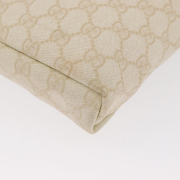 GUCCI GG Supreme Shoulder Bag PVC White Gold 223666 Auth ka1153