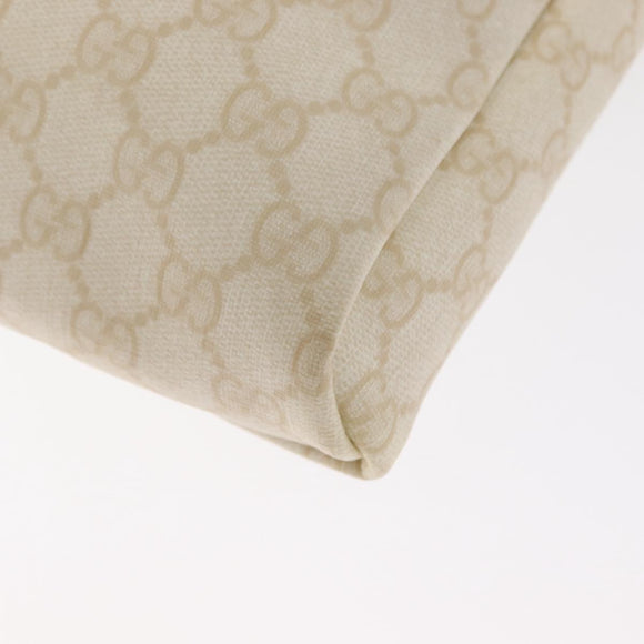 GUCCI GG Supreme Shoulder Bag PVC White Gold 223666 Auth ka1153