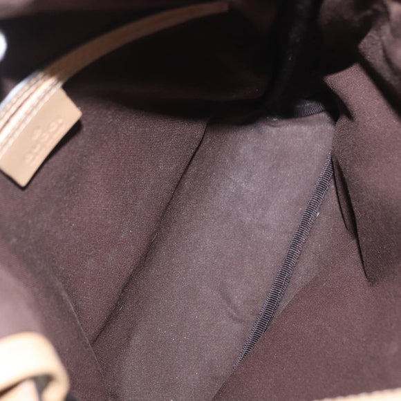 GUCCI GG Supreme Shoulder Bag PVC White Gold 223666 Auth ka1153