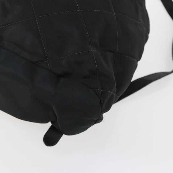 PRADA Backpack Nylon Black Gold Auth ka1154