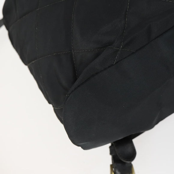 PRADA Backpack Nylon Black Gold Auth ka1154