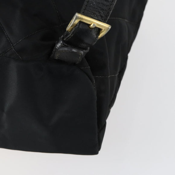 PRADA Backpack Nylon Black Gold Auth ka1154