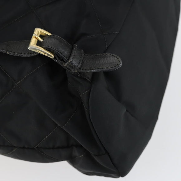 PRADA Backpack Nylon Black Gold Auth ka1154