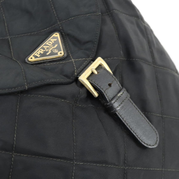 PRADA Backpack Nylon Black Gold Auth ka1154