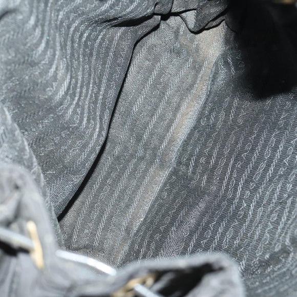 PRADA Backpack Nylon Black Gold Auth ka1154