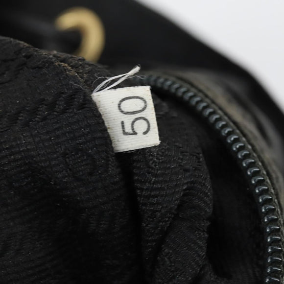 PRADA Backpack Nylon Black Gold Auth ka1154